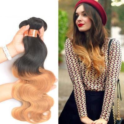 100% Human Hair Two-color gradient curly hair weft