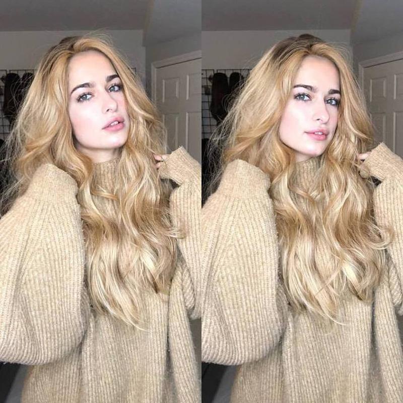 Long Wave Natural Beautiful Gold Wig