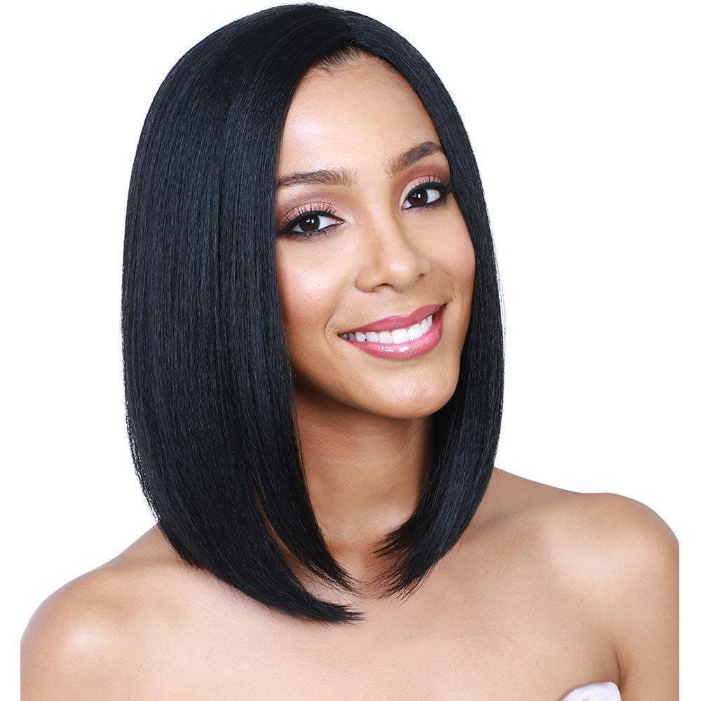 Natural Bobo black medium straight hair