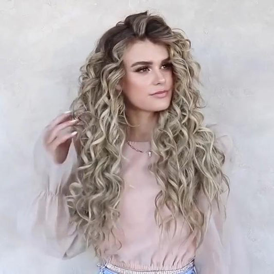 Long Curly Blonde Wig Glueless Daily Wear