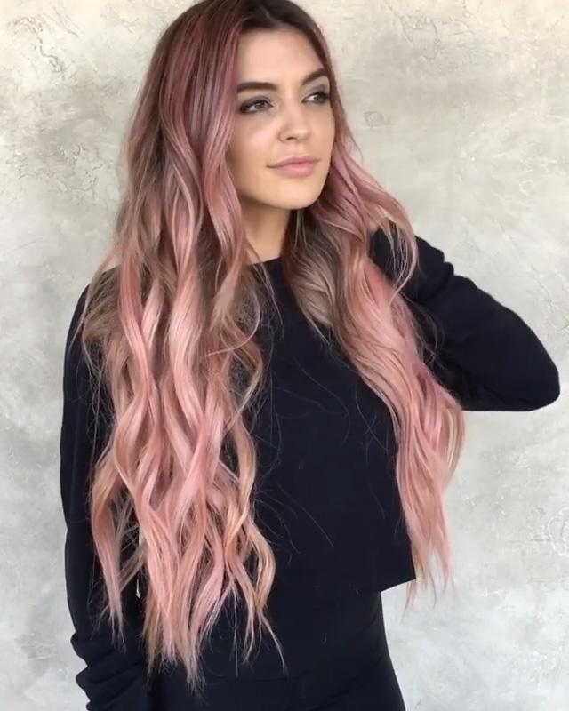 Lovely pink wig for fashion women