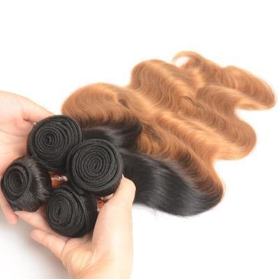 100% Human Hair Tri-color gradient curly hair weft