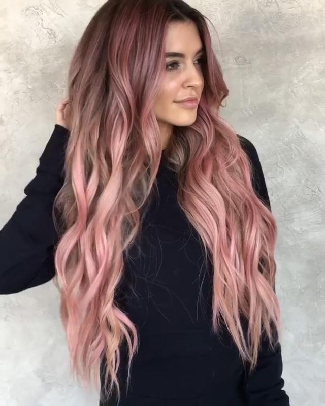 Lovely pink wig for fashion women