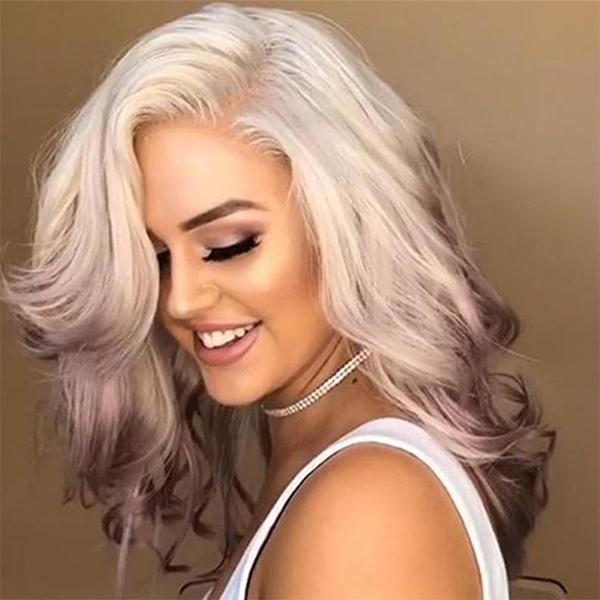 Blonde to Purple Heat-Resisting Breathable Wig