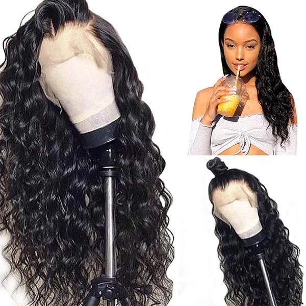 Lace Front Wig Deep Wave Black Wigs