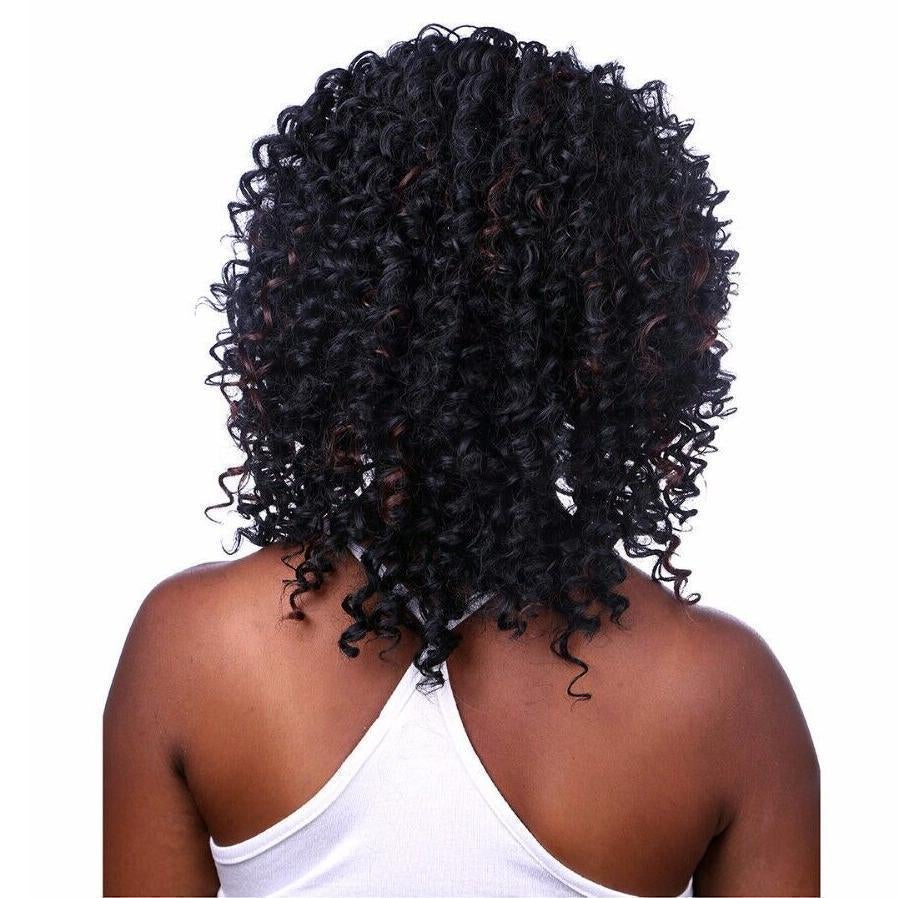 New natural mixed black curly wig